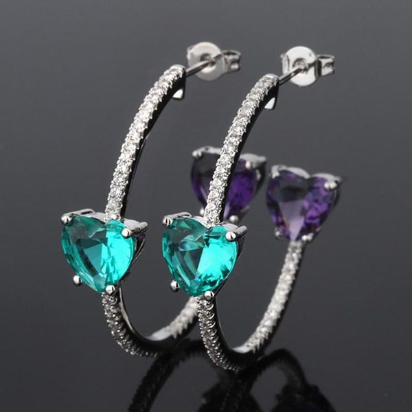 hoop & huggie love heart zircon diamonds earrings for women 2021 emerald amethyst gemstone fashion jewelry party christmas, Golden;silver
hoop & huggie love heart zircon diamonds earrings for women 2021 emerald amethyst gemstone fashion jewelry party christmas, Golden;silver