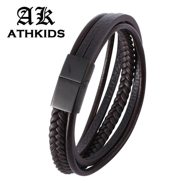tennis vintage leather bracelets for men women brown braid multilayer rope chain stainless steel magnetic clasp man jewelry gifts pd506, Golden;silver
tennis vintage leather bracelets for men women brown braid multilayer rope chain stainless steel magnetic clasp man jewelry gifts pd506, Golden;silver