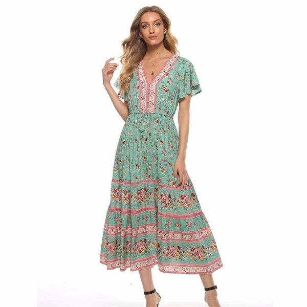 new 2021 summer women v-neck short sleeve boho floral printed maxi dress casual hippie chic beach long female vestidos xyuk, Black;gray
new 2021 summer women v-neck short sleeve boho floral printed maxi dress casual hippie chic beach long female vestidos xyuk, Black;gray