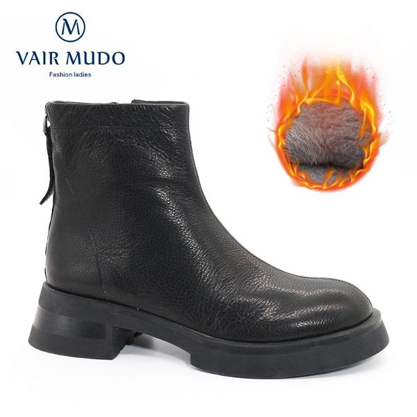 boots vair mudo ankle shoes women genuine leather thick bottom waterproof platform female low heels wool fur warm winter dx153, Black
boots vair mudo ankle shoes women genuine leather thick bottom waterproof platform female low heels wool fur warm winter dx153, Black
