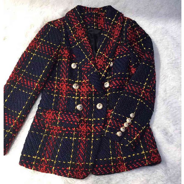women's suits & blazers fashion runway designer lion metal buttons plaid colors tweed wool jacket size s-xxl dn3h, White;black
women's suits & blazers fashion runway designer lion metal buttons plaid colors tweed wool jacket size s-xxl dn3h, White;black