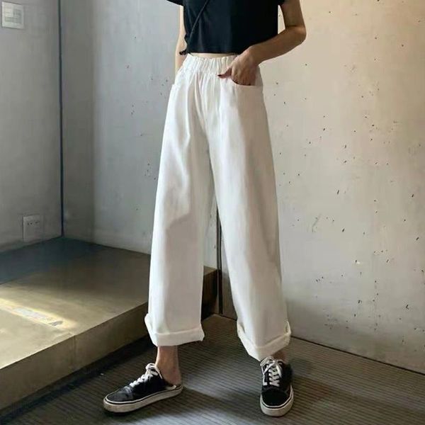 women's jeans high waist women straight casual denim pants 2021 fashion korean style all-match white boyfriend woman p543, Blue
women's jeans high waist women straight casual denim pants 2021 fashion korean style all-match white boyfriend woman p543, Blue