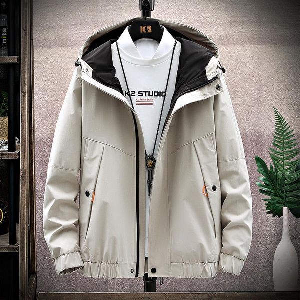 men's jackets autumn winter casual hooded jacket fashion trend solid letter student mountaineering travel waterproof, Black;brown
men's jackets autumn winter casual hooded jacket fashion trend solid letter student mountaineering travel waterproof, Black;brown