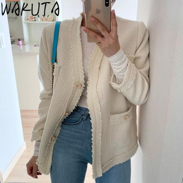 women's jackets wakuta ladies coats and korean fashion tassel long sleeve pockets v neck outerwear elegant solid 2021 autumn spring, Black;brown
women's jackets wakuta ladies coats and korean fashion tassel long sleeve pockets v neck outerwear elegant solid 2021 autumn spring, Black;brown