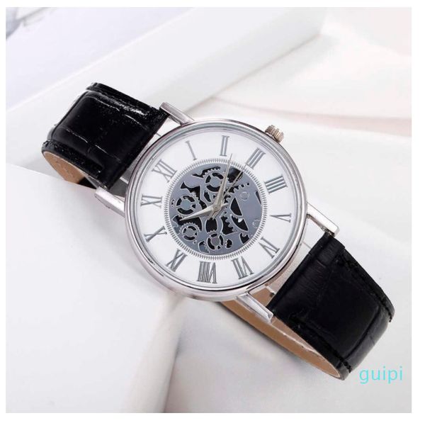 fashion men's watch simple business leather strap pin buckle hollow round clock quartz wrist watches montre homme, Slivery;brown
fashion men's watch simple business leather strap pin buckle hollow round clock quartz wrist watches montre homme, Slivery;brown