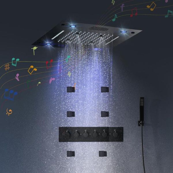 plating black stainless steel 304 led shower head set bluetooth music shower system massage jets
plating black stainless steel 304 led shower head set bluetooth music shower system massage jets