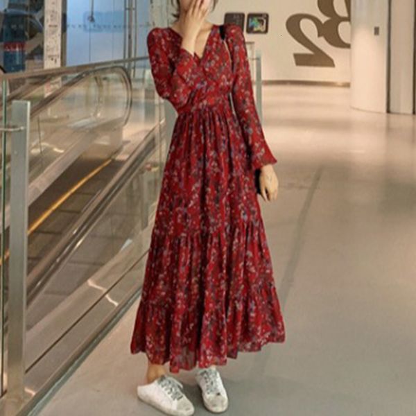 new vestido floral feminino decote em v manga comprida vermelho saia longa feminina cintura de fadas fina chiffon primavera 2021 a line 6lui, Black;gray
new vestido floral feminino decote em v manga comprida vermelho saia longa feminina cintura de fadas fina chiffon primavera 2021 a line 6lui, Black;gray