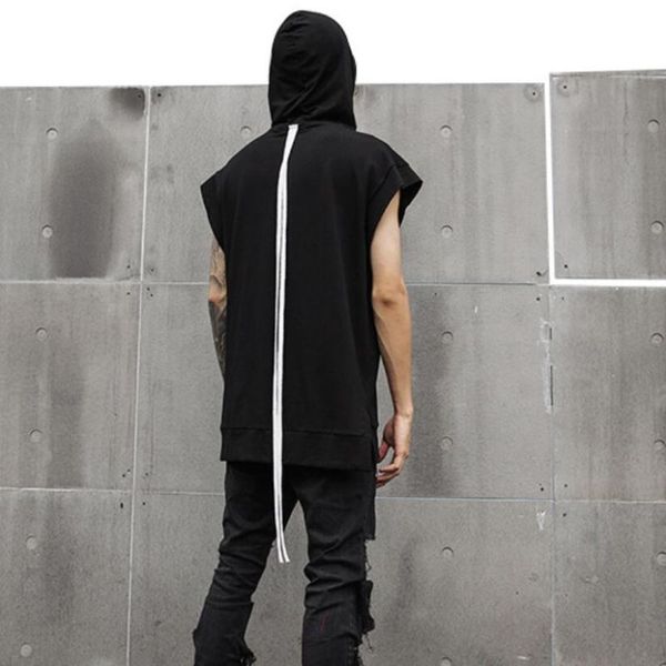 men's vests men spring summer street hip hop punk rock sleeveless jacket hooded vest white ribbons patchwork vintage hoodie, Black;white
men's vests men spring summer street hip hop punk rock sleeveless jacket hooded vest white ribbons patchwork vintage hoodie, Black;white