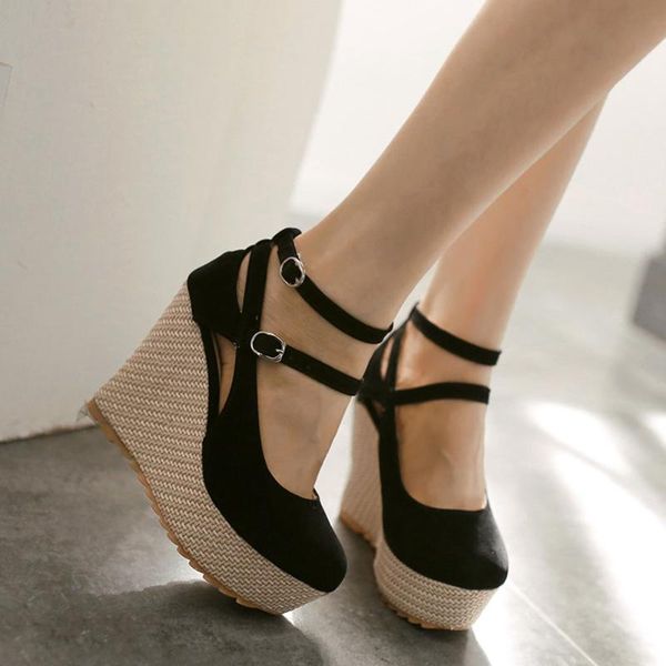 dress shoes bonjomarisa arrival female pumps solid buckle strap round toe platform women high wedges casual woman, Black
dress shoes bonjomarisa arrival female pumps solid buckle strap round toe platform women high wedges casual woman, Black