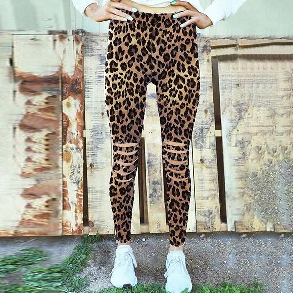 women's leggings european and american women wear leopard print lace ripped elastic pants, Black
women's leggings european and american women wear leopard print lace ripped elastic pants, Black