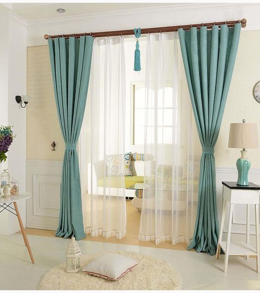 the new high-end modern and simple solid color cotton fabric custom curtains bedroom room balcony - sky blue
the new high-end modern and simple solid color cotton fabric custom curtains bedroom room balcony - sky blue