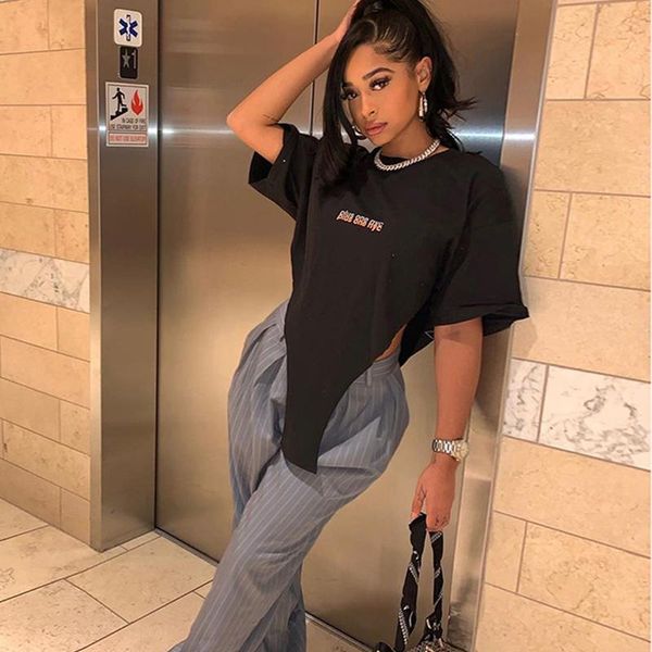 women's t-shirt letter print fashion women 2021 summer o-neck short sleeve loose triangle tshirt female streetwear casual crop top, White
women's t-shirt letter print fashion women 2021 summer o-neck short sleeve loose triangle tshirt female streetwear casual crop top, White