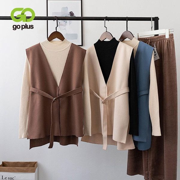 two piece dress goplus winter suit set women turtleneck sweater pullover v-neck vest cnjunto feminino chandal mujer 2 piezas c8304, White 
two piece dress goplus winter suit set women turtleneck sweater pullover v-neck vest cnjunto feminino chandal mujer 2 piezas c8304, White