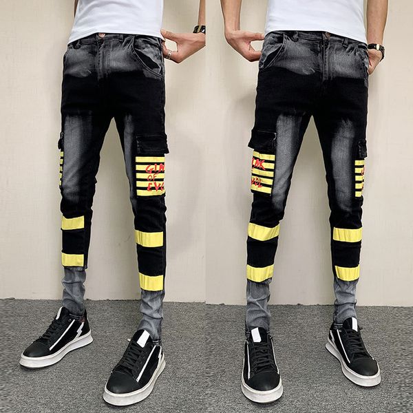 2021 new vero preto cinza cor combinando jeans novo ajuste fino moda impresso de brim casual hip hop calas ab8y, Blue
2021 new vero preto cinza cor combinando jeans novo ajuste fino moda impresso de brim casual hip hop calas ab8y, Blue
