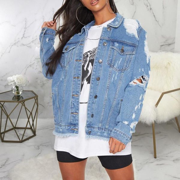 women's jackets hole denim women boyfriend style long sleeve vintage jean jacket loose casual spring coat bomber, Black;brown
women's jackets hole denim women boyfriend style long sleeve vintage jean jacket loose casual spring coat bomber, Black;brown