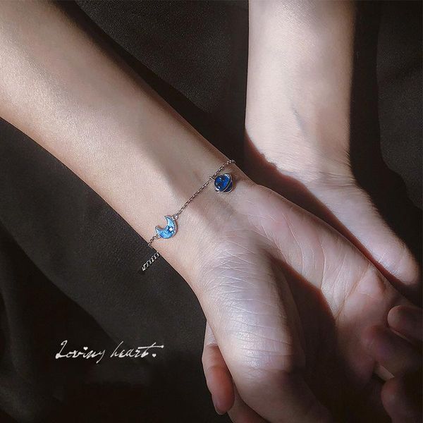 link, chain fashion blue star moon couple pendants girlfriends bracelet female sweet student women bracelets simple all-match jewelry gift, Black
link, chain fashion blue star moon couple pendants girlfriends bracelet female sweet student women bracelets simple all-match jewelry gift, Black