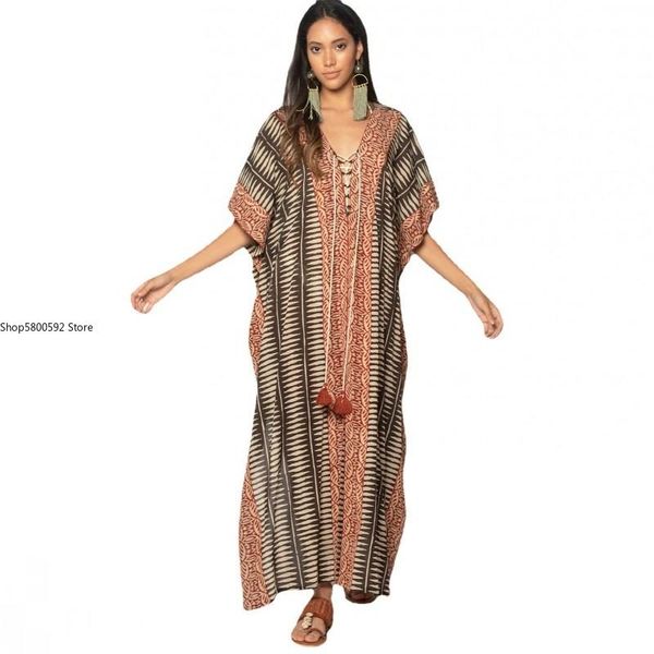 ethnic clothing stripe print cover-ups v-neck summer beach long maxi dress tunic kaftan women beachwear swimsuit cover up robe de plage, Red
ethnic clothing stripe print cover-ups v-neck summer beach long maxi dress tunic kaftan women beachwear swimsuit cover up robe de plage, Red