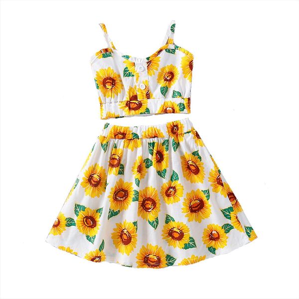 1 6y summer casual kids baby girls sunflower print off shoulder crop t shirt dress skirt outfit clothes, White
1 6y summer casual kids baby girls sunflower print off shoulder crop t shirt dress skirt outfit clothes, White