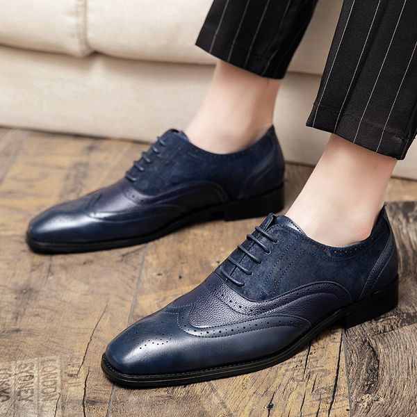 45.46.47 yards foreign trade stitching leather shoes mens large size-british brogue carved pointed toe business formal wear leather shoes re, Black
45.46.47 yards foreign trade stitching leather shoes mens large size-british brogue carved pointed toe business formal wear leather shoes re, Black