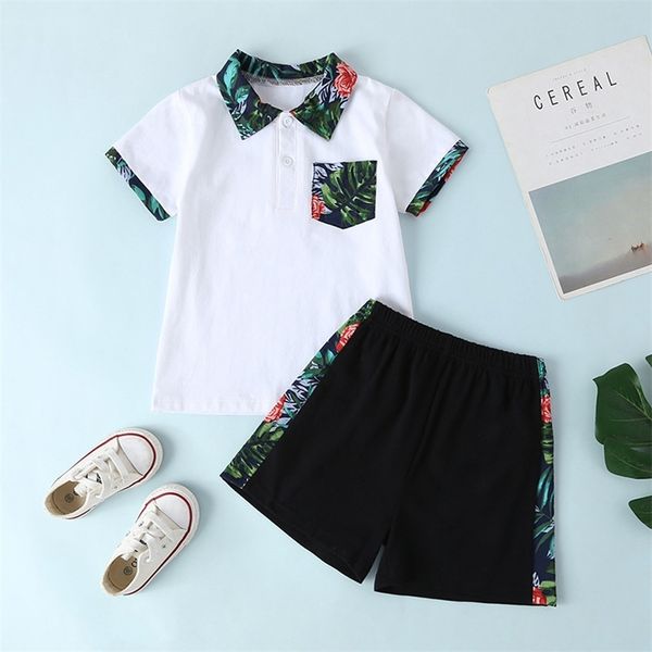 summer children sets casual short sleeve turn-down collar t-shirt patchwork shorts 2pcs boys clothes 210629, White
summer children sets casual short sleeve turn-down collar t-shirt patchwork shorts 2pcs boys clothes 210629, White