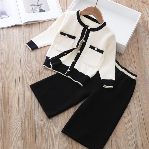 autumn baby girls vintage temperament knitted round neck suit coat wide leg pants princess two piece set kids, White
autumn baby girls vintage temperament knitted round neck suit coat wide leg pants princess two piece set kids, White