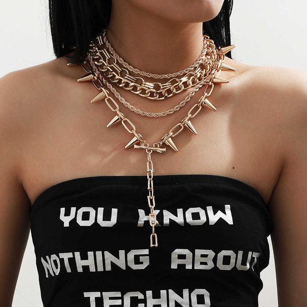 jewelry personality fashion multilayer irregular necklaces women punk hip hop rivet necklace set, Silver
jewelry personality fashion multilayer irregular necklaces women punk hip hop rivet necklace set, Silver