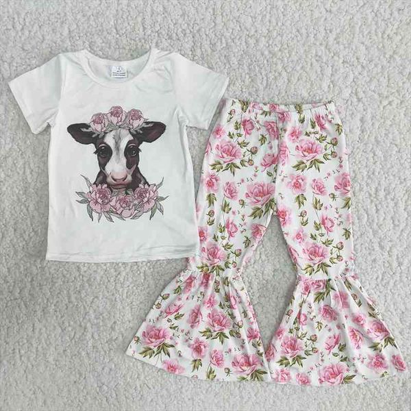 arrival toddler girl spring t-shirt clothes babys cows and flowers print bells 2pieces set, White
arrival toddler girl spring t-shirt clothes babys cows and flowers print bells 2pieces set, White