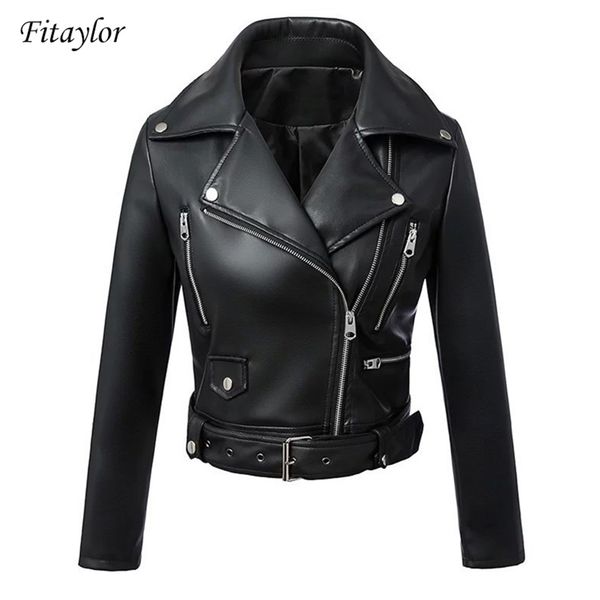 fitaylor black faux leather jacket women spring autumn short soft pu leather jackets with belt zipper moto biker coat 210916
fitaylor black faux leather jacket women spring autumn short soft pu leather jackets with belt zipper moto biker coat 210916