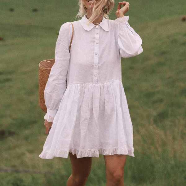 casual dresses dresses women elegant ruffles mini celmia spring bohemian long sleeve dress fashion lapel solid chic party vestido plus hz6h, Black;gray
casual dresses dresses women elegant ruffles mini celmia spring bohemian long sleeve dress fashion lapel solid chic party vestido plus hz6h, Black;gray