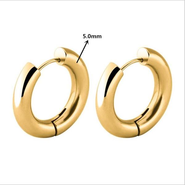 hoop & huggie men 5.0mm thick 316 stainless steel brief cricle earrings no fade allergy free, Golden;silver
hoop & huggie men 5.0mm thick 316 stainless steel brief cricle earrings no fade allergy free, Golden;silver