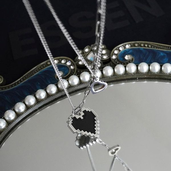 pendant necklaces personality black gold tone pixelate necklace for women vintage multi-layer heart shape pendants sweater chain hip-hop cho, Silver
pendant necklaces personality black gold tone pixelate necklace for women vintage multi-layer heart shape pendants sweater chain hip-hop cho, Silver