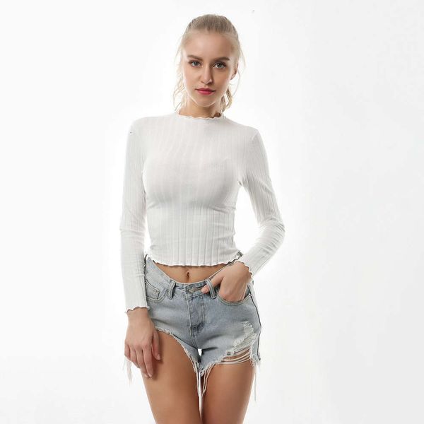 new slim t-shirt for women in winter, White