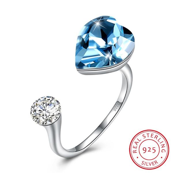 cluster rings lekani crystals from rose gold plated heart open adjustable real s925 silver fine finger jewelry for women gifts, Golden;silver
cluster rings lekani crystals from rose gold plated heart open adjustable real s925 silver fine finger jewelry for women gifts, Golden;silver