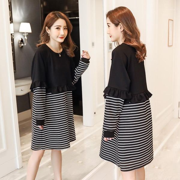 maternity dresses postpartum women lactation dress ruffles patchwork striped sleeve zipper nursing cotton breastfeeding1, White
maternity dresses postpartum women lactation dress ruffles patchwork striped sleeve zipper nursing cotton breastfeeding1, White