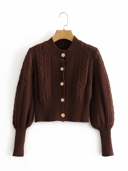 vintage single breasted button knitted twist striped crop cardigan retro woman long lantern sleeve gingham jumper korea sweater, White;black
vintage single breasted button knitted twist striped crop cardigan retro woman long lantern sleeve gingham jumper korea sweater, White;black