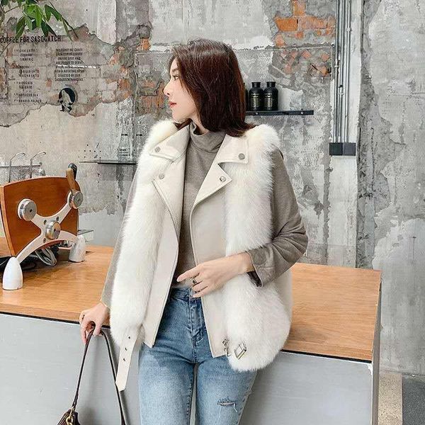 women's fur & faux 2021 locomotive full leather high imitation grass vest fashion decoration body thin temperament coat female, Black
women's fur & faux 2021 locomotive full leather high imitation grass vest fashion decoration body thin temperament coat female, Black