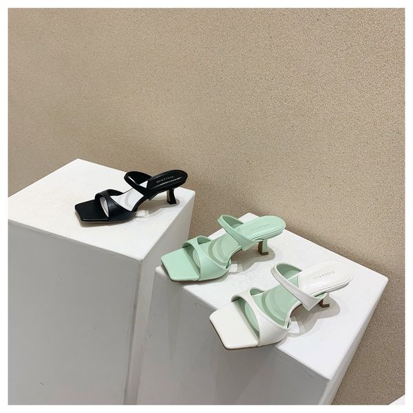 summer fashion sandal elegant high heels pu slippers women slip on slides peep toe mule shoes narrow band luxury designers spool heel sandal, Black
summer fashion sandal elegant high heels pu slippers women slip on slides peep toe mule shoes narrow band luxury designers spool heel sandal, Black