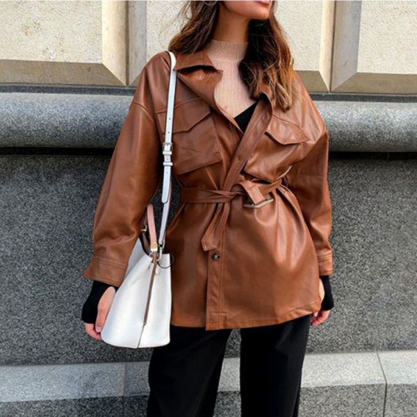 women's leather & faux coat slim lace waist pu material long sleeve can also be a dress full sleeves office lady style jacket, Black
women's leather & faux coat slim lace waist pu material long sleeve can also be a dress full sleeves office lady style jacket, Black