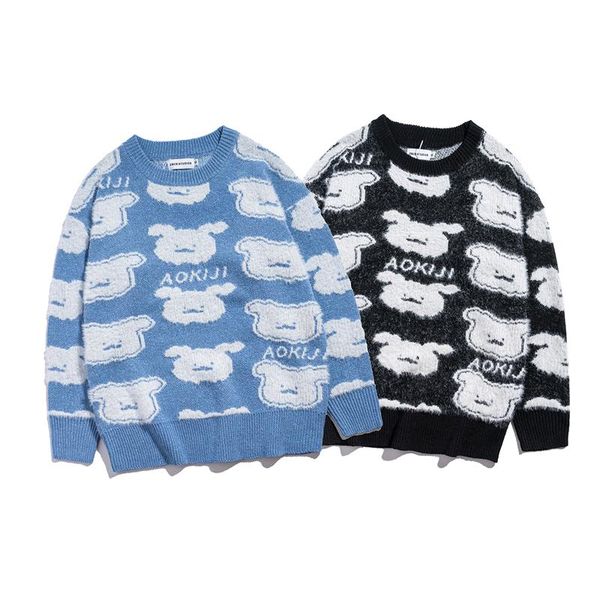 men's sweaters streetwear anime sweater men women harajuku fuzzy pullover mens clothing hip hop oversize couple lazy knitted jumper, White;black
men's sweaters streetwear anime sweater men women harajuku fuzzy pullover mens clothing hip hop oversize couple lazy knitted jumper, White;black