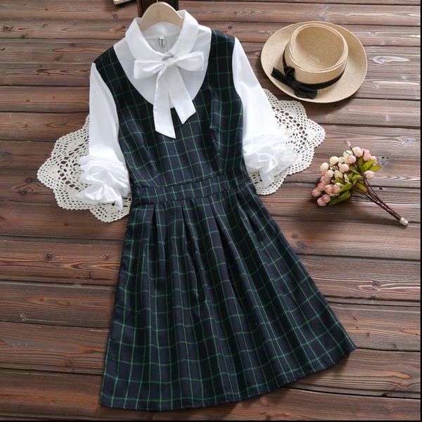 mori girl cute kawaii plaid dress 2021 spring new arrival preppy style bow long sleeve sweet college pleated dress, Black;gray
mori girl cute kawaii plaid dress 2021 spring new arrival preppy style bow long sleeve sweet college pleated dress, Black;gray