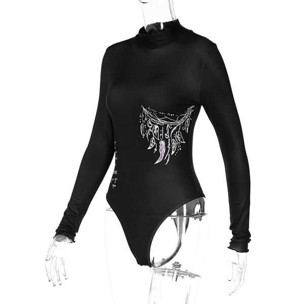 2020 women winter fashion long sleeve o neck print letter black high street lady playsuits, White;black
2020 women winter fashion long sleeve o neck print letter black high street lady playsuits, White;black
