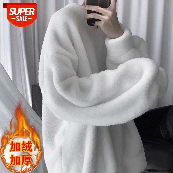 lamb wool sweater men's autumn and winter flannel thick round neck long-sleeved jacket ins tide #un5d, Black
lamb wool sweater men's autumn and winter flannel thick round neck long-sleeved jacket ins tide #un5d, Black