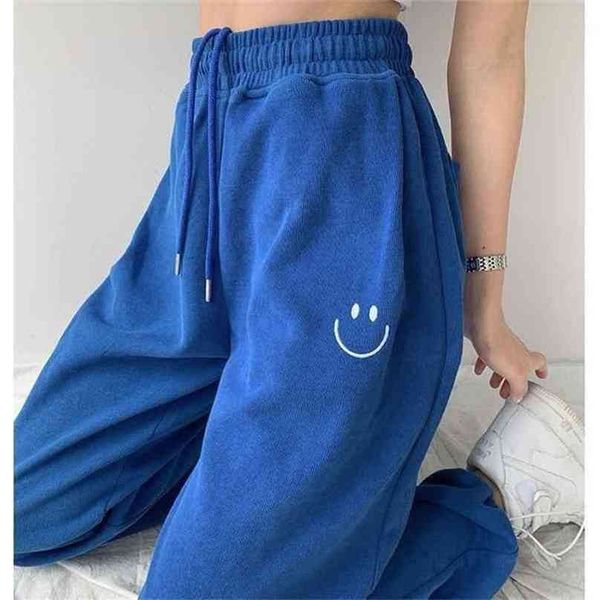 mingliusili smiley embroidery sweatpants women summer fashion joggers black high waist loose casual all-match clothes 210915, Black;white
mingliusili smiley embroidery sweatpants women summer fashion joggers black high waist loose casual all-match clothes 210915, Black;white
