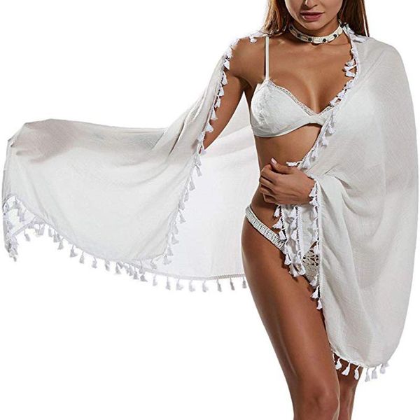 women's swimwear women beach wrap sarong cover up tassel chiffon solid color swimsuit skirts summer bikini cover-up, White;black
women's swimwear women beach wrap sarong cover up tassel chiffon solid color swimsuit skirts summer bikini cover-up, White;black