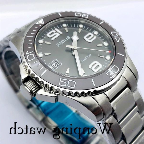 new bliger 40mm luxury mechanical automatic sapphire glass ceramic bezel grey dial luminous men's watch, Slivery;brown
new bliger 40mm luxury mechanical automatic sapphire glass ceramic bezel grey dial luminous men's watch, Slivery;brown
