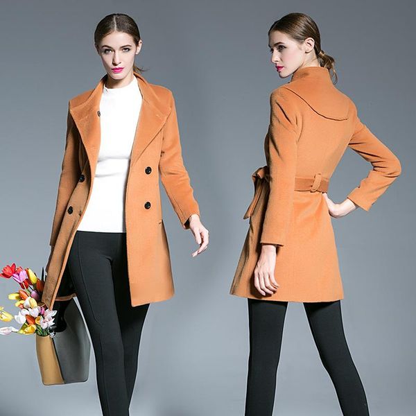 women's wool & blends plus size winter coat women casaco feminino abrigos mujer invierno 2021 manteau female overcoat femme, Black
women's wool & blends plus size winter coat women casaco feminino abrigos mujer invierno 2021 manteau female overcoat femme, Black