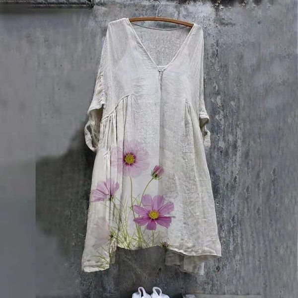 casual dresses women loose linen solid dress 2021 summer fashion plus size vintage tshirt holiday floral 3/4 sleeve, Black;gray
casual dresses women loose linen solid dress 2021 summer fashion plus size vintage tshirt holiday floral 3/4 sleeve, Black;gray