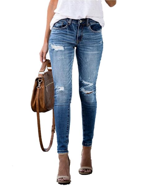 2021 new mid waist ny spring ripped jeans woman vintage distressed denim holes pencil pants femme casual jean trousers rgln, Blue
2021 new mid waist ny spring ripped jeans woman vintage distressed denim holes pencil pants femme casual jean trousers rgln, Blue