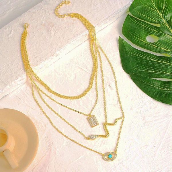 Pendant Necklaces WOMEN MULTI LAYERED SNAKE NECKLACE LADIES BOHO EVIL EYE INS LAYERING JEWELRY, Silver
Pendant Necklaces WOMEN MULTI LAYERED SNAKE NECKLACE LADIES BOHO EVIL EYE INS LAYERING JEWELRY, Silver