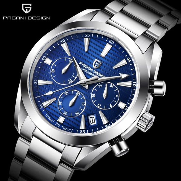 wristwatches pagani design brand sports quartz men watch stainless steel waterproof luxurious sapphire glass chronograph reloj hombre, Slivery;brown
wristwatches pagani design brand sports quartz men watch stainless steel waterproof luxurious sapphire glass chronograph reloj hombre, Slivery;brown